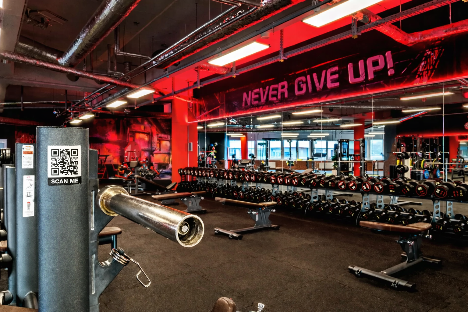 QR codes on gym equipment